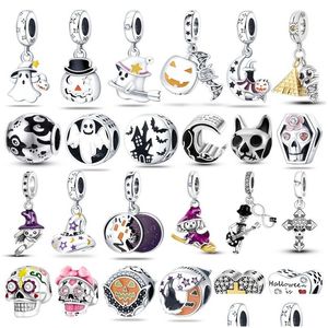 Alumn 2023 Halloween Scls Ghosts Charms Plata de Ley 925 Mummy Cross Pendant Oryginalny dopasowanie bransoletki pandoras DIY Biżuteria Dostawa Dhpaj