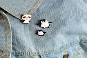 Cute Cartoon Animal Pinguino Panda Metallo Kawaii Smalto Spilla Distintivo Bottoni Spilla Camicia Giacca di jeans Borsa Spille decorative per Wome4696174