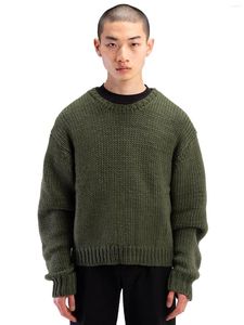 Men's Sweaters Vujade 2023 Coarse Knitted Men Women Solid Round Neck Fall/winter Fashion Retro Casual Sweater MY681