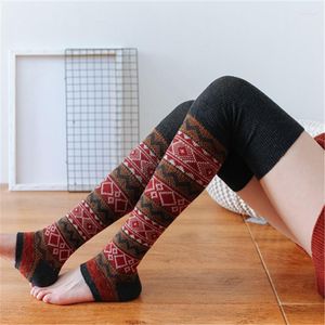 Women Socks Spring And Autumn Women's Overknee Long Boot Angora Wool Foot Sock Ethnic Style Stockings Knitted Pile Amazo