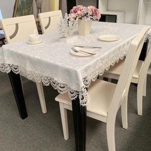 Table Cloth Lace Jacquard Art Is Contemporary And Contracted White Rectangular Cloth_Ling30