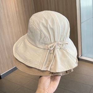 Panama Protezione solare da donna Protezione dal vento e traspirabilità Cappello da viaggio Cappello parasole Bowknot Cappello da pescatore a secchiello