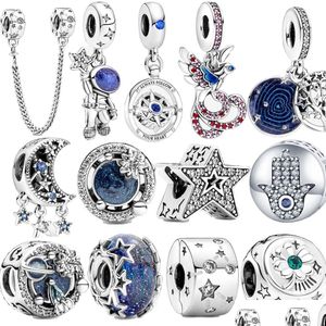 Charms 100 925 Sterling Silber Reise Astronaut Crescent Galaxy Charm Armband für Pandora Mode DIY Hohe Schmuck Drop Lieferung Finden Dhmw9