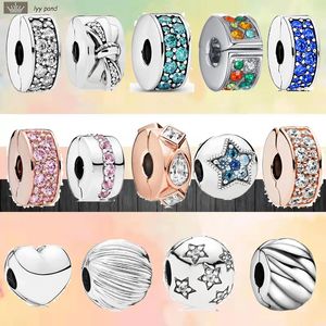 925 Silver Fit Pandora Charm 925 Bransoletka Świecająca cyrkon Położenie Pozycjonowanie klamry Urfanie Zestaw Pandora Charms Biżuteria 925 Koraliki urokowe Akcesoria