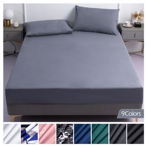 Bedding sets 100% Waterproof Mattress Cover With Deep Pocket Solid Color Antimite Fitted Bed Sheet Protector King Queen 230721