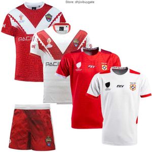 Erkek Tişörtleri Yeni 2023 2024 Tonga Rugby Jersey Ev Uzak Ragbi Gömlek Tonga Formaları Büyük Boy S-5XL Özel Adı ve Numarası