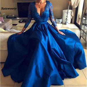 Nowe przybycie Prom Party Evening Sukienki Vestido de Noiva Sereia Suknia V-Neck Robe de Soiree PROM PROMET FULL SOREVES SIDE SLIT2297