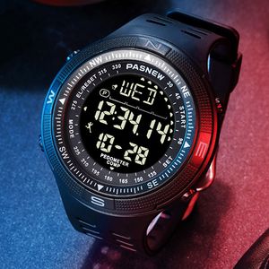 2021 PASNEW Top Brand Orologio da uomo Orologi sportivi militari Orologi da polso elettronici digitali LCD a LED 50M Orologio da nuoto impermeabile