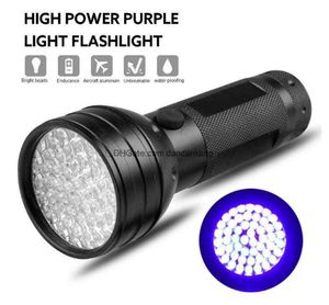 Lampada torcia ultravioletta a led UV 51 led 395nm Torcia ultravioletta Rivelatore luce nera per urina di cane Macchie di animali domestici e cimice Torce fluorescenti scorpione