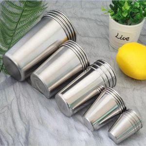 Mugs Mini Stainless Steel Cup Bar Coffee Shop Tea Cups Wine Beer Milk For Home Kitchen Supplies