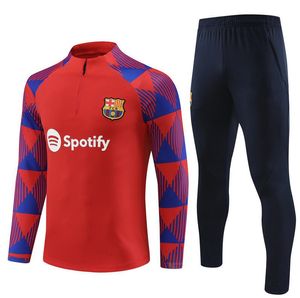 ANSU FATI CAMISETAS DE Football Tracksuit Kit 22/23/24 바르셀로나스 남성 및 어린이 Barca 성인 소년 Lewandowski F. De Jong Training Suit Jacket Chandal Futbol Surgetement