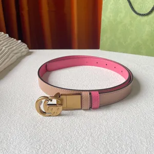 Womens Designer Belts Fashion Genuine Leather Belt Woman Waistband Mens Thin Golden Red Buckle Belt 0721