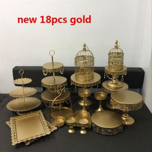 20 Stück / Menge Weißgold Kristall Metall Tortenständer Hochzeit Cupcake Ständer Kuchenplatten Pfanne Obstbar Dekoration Keks Kuchen Werkzeuge Bakew3148