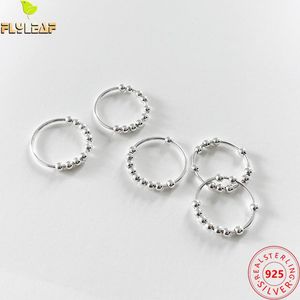 Real 925 Sterling Silver Anxiety Beaded Open Ring For Women US Size 5-10 Bead Ring Top Quality Femme Fine Jewelry 2022 Trends