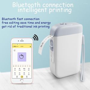 Handheld-Etikettendrucker kann mit Mobiltelefon-Thermalkleber-Drucknotizen verbunden werden. Kleines Heim-Bluetooth-Barcode-Gerät