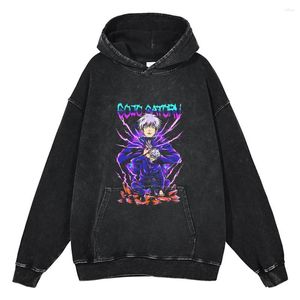 Herren Hoodies Harajuku Baumwolle Gewaschen Schwarz Hoodie Hip Hop Streetwear Männer Vintage Oversize Sweatshirt Anime Grafik Kapuzenpullover