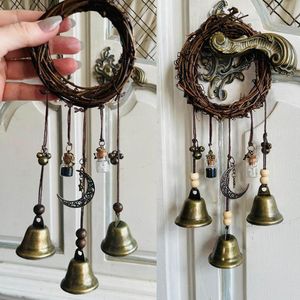 Garden Decorations Witch Bells Protection Door Hangers Wind Chimes Wreath Handmased Hanging Wiccan Magic For Home 230721