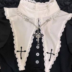 Choker Draweye Y2K Готические модные ожерелья для женщин скрещивают цепи бисера