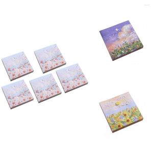 Sheets Sticky Papers Compact Oil Painting Landscape Notes Reminders Self-adhesive Strong Adhesion Memo Stickers