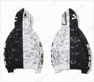 BAPE MENS HOODIESデザイナーパーカーフーディーサメのラミナス女性スウェットシャツ文字迷彩フーディーイブズサイズのコットンジップセーターフーディー刺繍カーディガン9VBI 9VBI