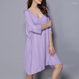 Damen-Nachtwäsche, Übergröße, Sleep, Frühling, Sommer, Halbarm, Modal, T-Shirt-Kleid, europäische Größe, Nachthemd, Nacht