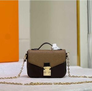 2023 Micro Metis Chain Shoulder Bags Mini Messenger Handbag Iconic S-Lock Clasp Cross Body Flappar Monogram Empreinte Leather Pochette Purse M8138
