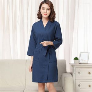 Indumenti da notte da donna Kimono Cotton Waffle Accappatoi El Camicia da notte Unisex Assorbente Yukata Sudore femminile Vestiti fumanti Autunno Sottile Servizio a domicilio