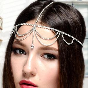 Hair Clips Vintage Bohemian Crystal Bridal Wedding Accessories Headband For Women Tassel Multilayer Ethnic Band Jewelry Gift
