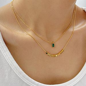 Choker Medieval Luxury Designer Aesthetic Double Layer Stainless Steel Necklace For Women Girl Vintage Fashion Jewelry Accessories Gift