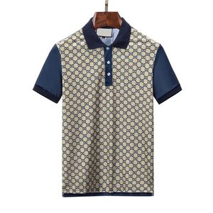 Camisetas masculinas Camisas pólo masculinas de grife Roupas Patchwork de ombro Turnn-down Gola Polo Camisa respirável 100% algodão Roupas masculinas de luxo