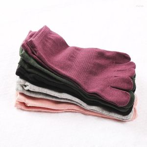 Women Socks 5 Pairs Summer Five-Finger Ankle Woman Short Toe Solid Cotton Breathable Deodorant Invisible Boat With Heel