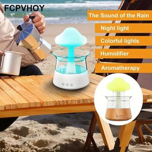 Humidifier Aromatherapy Night Light, Clouds, Rain, Rain, Aromatherapy, Colorful Lights, Humidifier, Usb Connection, White, Quiet, Meditation