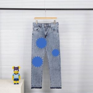 2023 Erkek Kot Designer Eski Yıkalı Krom Düz Pantolon Yapma Kalp Mektup Baskıları Erkek Erkekler için Günlük Uzun Sweatpant RP5D