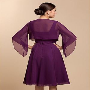 Högkvalitativa bröllopsjackor Wraps Half Sleeve Chiffon Evening Casual Wraps Evening Jacket Fler färger Bolero Shrug179C
