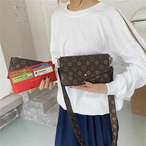 Top quality Designer Classic Luxury Chain Fashion 2023 Flower Brand Wallet Vintage Ladies Brown Leather Handbag designer shoulder bag