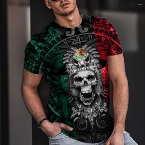 Camisetas masculinas 2023 Viking Aztec Warrior Tattoo Casual Camiseta impressa em 3D para homens e mulheres 110-6xl grande
