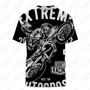 Erkek Tişörtleri 3D Motosiklet Baskılı T-Shirt Yaz Yüksek Kaliteli Büyük Hip Hop Stil