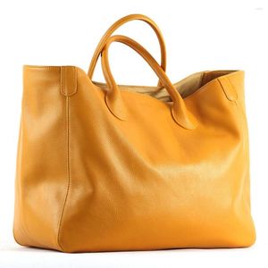 Evening Bags Oversize Tote Bag For Women Handbags And Purses Cowhide Brown Large Shopper Female Travel Handbag 2023