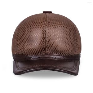 Ball Caps Aorice Fashion Men's Genuine Leather Baseball Cap Hat Brand Winter Real Cow Skin Hats/Caps With 4 Colors HL129