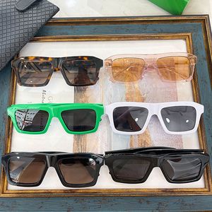 Óculos de Sol Masculino Quadrado Óculos de Sol de Fibra de Acetato BV1213 Óculos de Sol de Designer para Mulheres Óculos de Sol Retangular Chifre Armação Verde Férias Praia Pesca Óculos De Sol