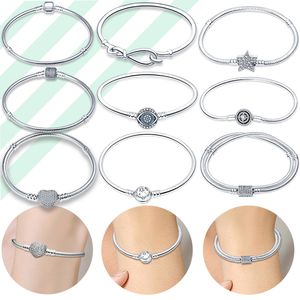 Heißer Verkauf 100% Sterling Silber Armband Fit Original Design Perlen Charms DIY Schmuck Machen Dazzling CZ Kette Armband Für Frauen