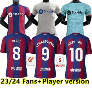 23 24 Camisetas de Futbol Futbol Forması Pedri Lewandowski Gavi FC Ansu Fati Ferran Barcelona Raphinha Dest 2023 2024 Futbol Hayranları Oyuncu Versiyonu