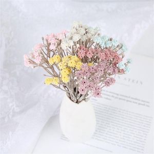 Decorative Flowers Home Decor Wedding Mini Rose Vase Fake Flower Gypsophila Artificial Floral
