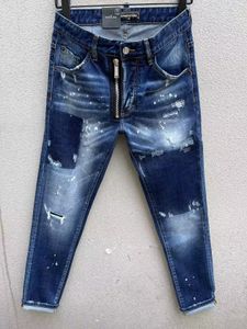 DSQ Phantom Turtle Jeans Men Jeans Jeans Mens Luxury Designer Jeans Скинни разорванные крутые парня причинная дыра джинсовая мода модная бренда Fat Jean Man Washed Pant 60834