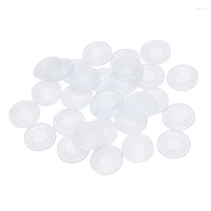 Bordslöpare runda transparent plast icke-halkglasstreck mattplatta 24x3mm 30 st