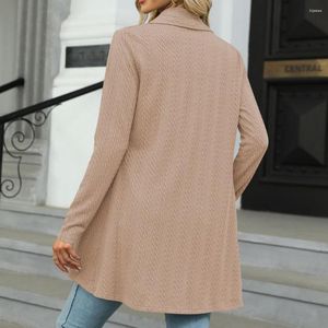 Women's Jackets Ladies Coat Stylish Knitted Open Stitch Cardigan Loose Fit Irregular Hem Mid Length For Autumn Keeping Warm Lady