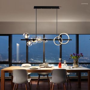 Lustres modernos de vidro bolha LED lustre salão sala de estar luminárias restaurante quarto pingente lâmpadas sala de estar luzes de decoração para casa