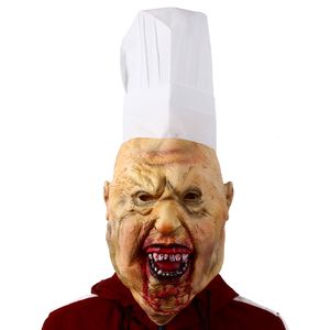 Máscaras de festa Bloody Butcher Latex Mask Chef Dress Up Halloween Horror Fancy Costume Props Haunted House Cosplay Headgear 230721