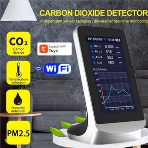 Kohlenstoffanalysatoren DM72 mit Tuya CO2 WIFI Innen-Multifunktions-Luftdetektor TVOC Gasqualitätsmonitor CO2-Kohlendioxidmessgerät USB-Analysatormessgerät 230721