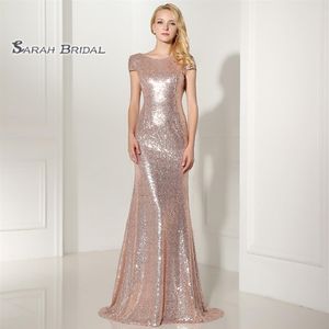 Vinatge русалка Sequined Prom Prames Pramessings Короткие рукава платье подруки невесты без спинки vestidos de festa sexy evence eventer платья 283d